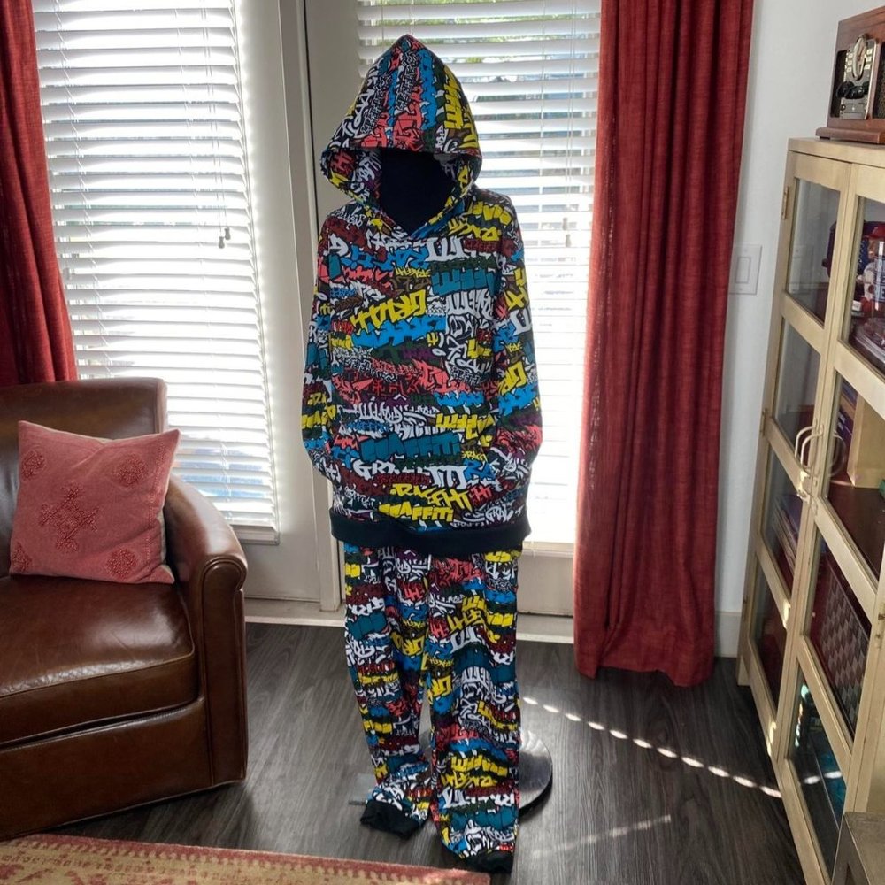 G - Net Multi Color Hoodie Drawstring Jogger Set … - image 1